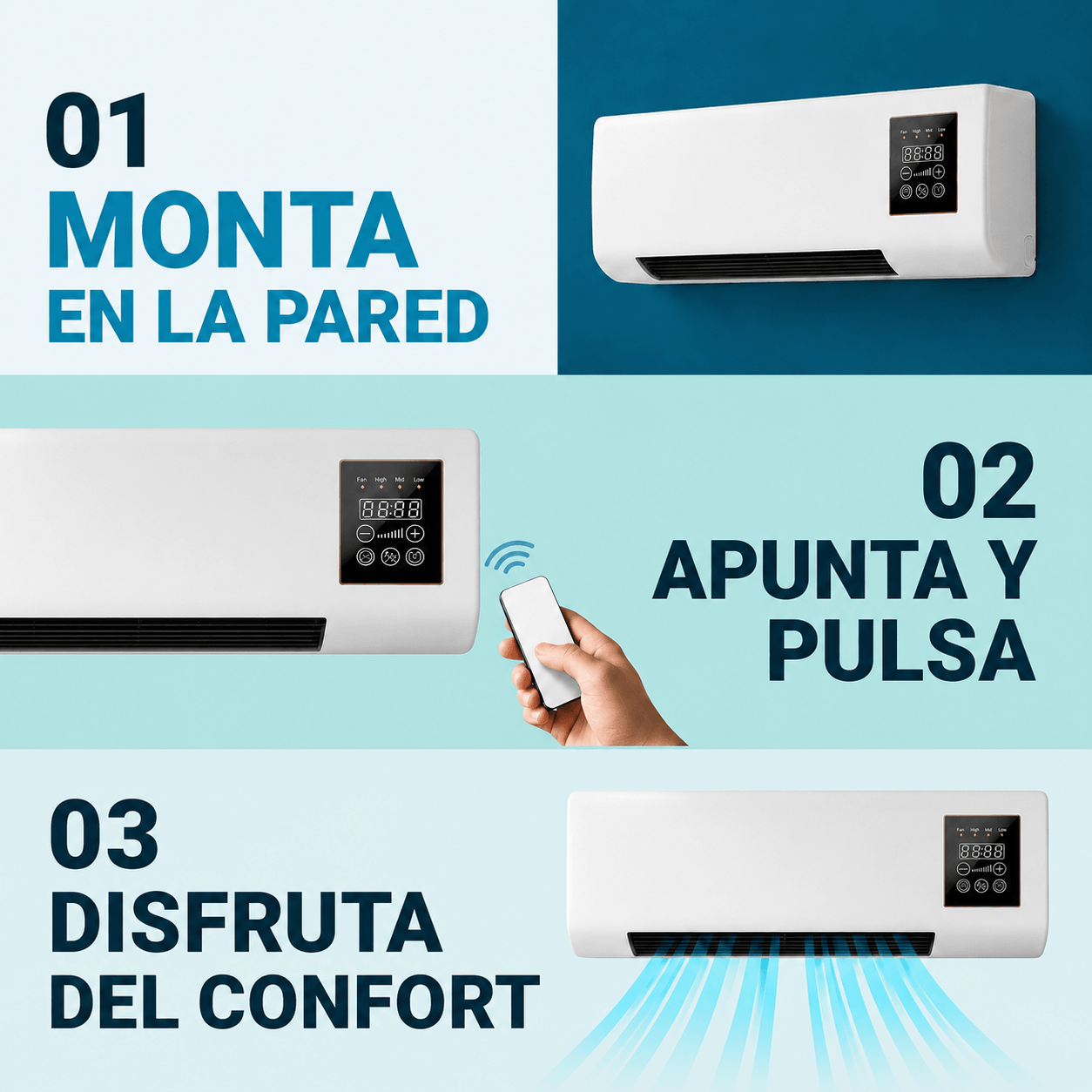 InstaCool Pro - Aire acondicionado portátil – No requiere instalación | 2 en 1 | Cubre hasta 550 pies cuadrados